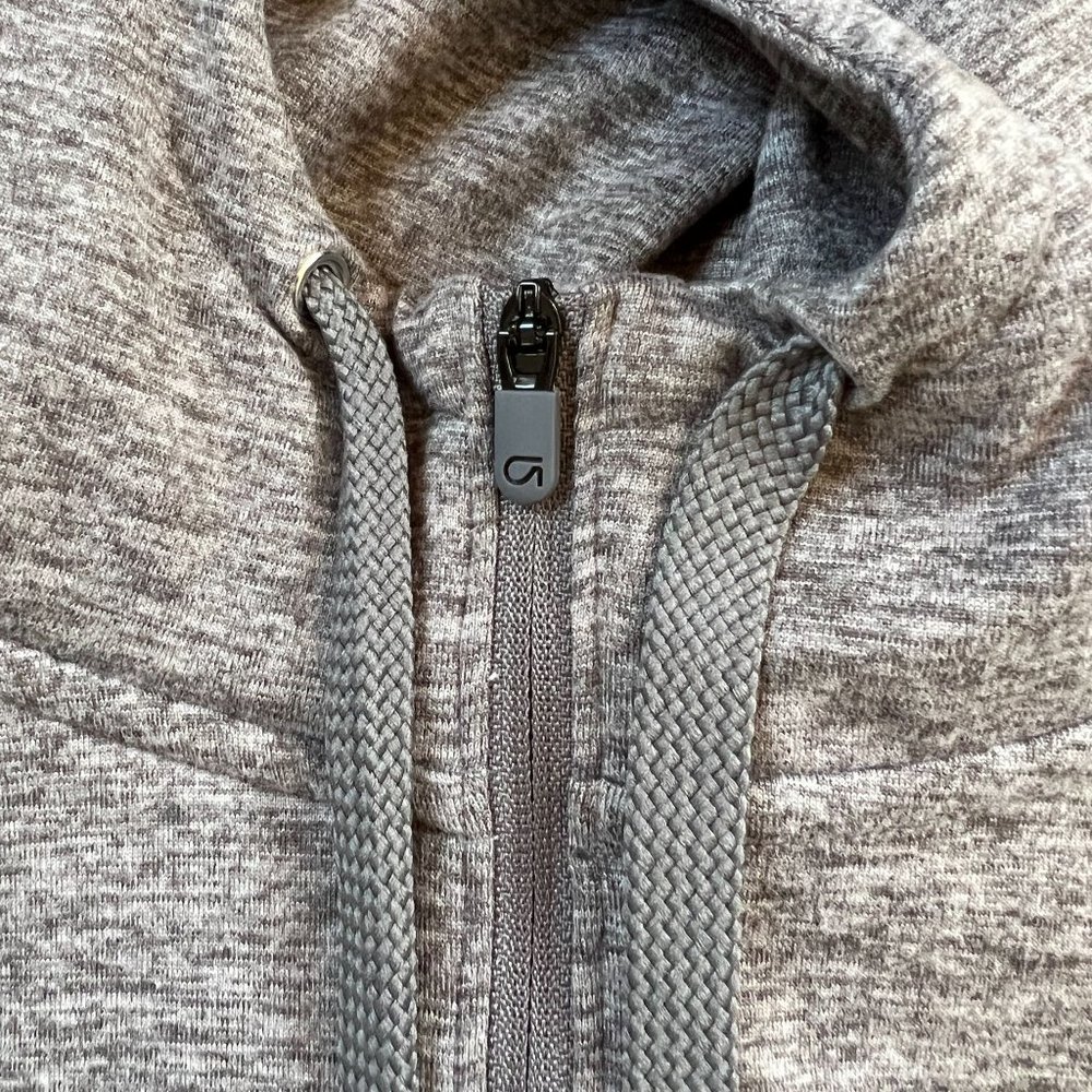 Gap Fit Gray Full Zip Cropped Lightweight Hoodie Drawstring Hood Pockets… - Picture 4 of 9